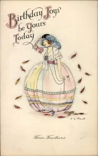 Künstler Ak Fine Feather's, Birthday Joys be yours Today