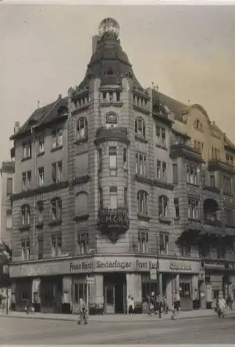 Original Foto Berlin Neukölln, Karl-Marx-Straße, Lederlager Franz Hardt, um 1946, ca. 13 x 18 cm