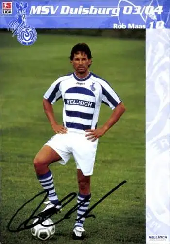 Autogrammkarte Fußballer Rob Maas, MSV Duisburg, Autogramm