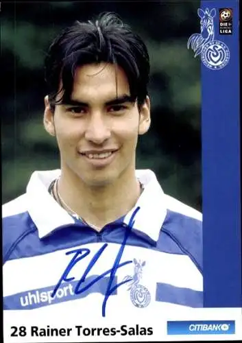 Autogrammkarte Fußballer Rainer Torres-Salas, MSV Duisburg, Autogramm