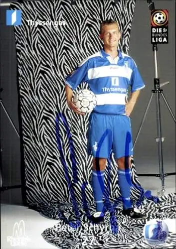 Autogrammkarte Fußballer Peter Schyrba, MSV Duisburg, Autogramm
