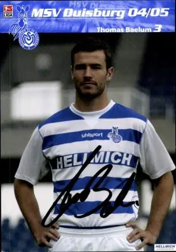 Autogrammkarte Fußballer Thomas Baelum, MSV Duisburg, Autogramm