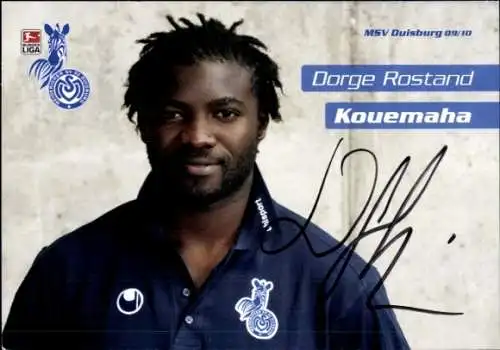 Autogrammkarte Fußballer Dorge Rostand Kouemaha, MSV Duisburg, Autogramm
