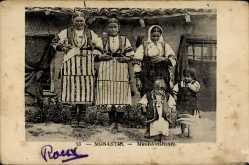 Ak Bitola Monastir Mazedonien, Menschen in mazedonischen Trachten