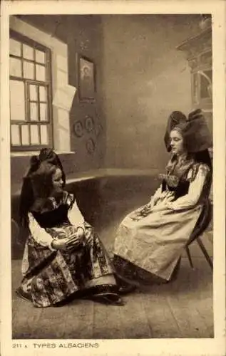 Ak Elsässerinnen, Frauen in Tracht