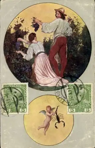 Künstler CPA Manes, J., Les mois, Octobre