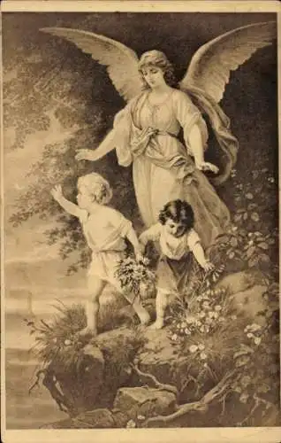 Ak Kleine Kinder, Schutzengel