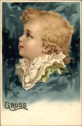 Ak Kleines Kind, Gemaltes Porträt