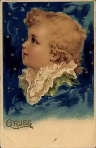 Ak Kleines Kind, Gemaltes Porträt
