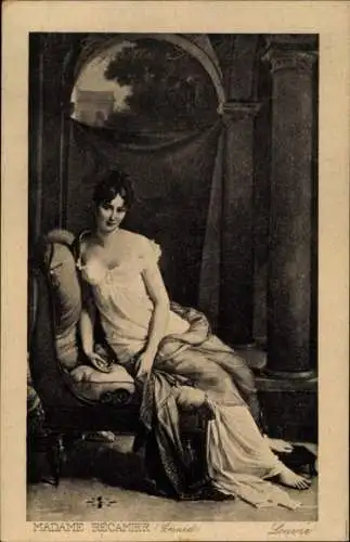Ak Paris I Louvre, Madame Recamier, gemalt von Gerard. Zu sehen im Louvre.