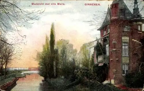 Ak Ginneken en Bavel Nordbrabant, Marktzicht met Villa Maria