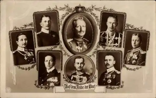 Ak Kaiser Wilhelm II., Prinzen, Auf dem Felde der Ehre, Herzog Ernst August von Braunschweig