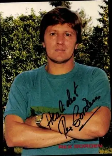 Autogrammkarte Rex Gorden, Autogramm