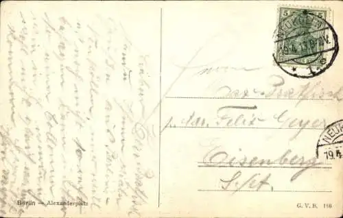 Ak Berlin Mitte, Alexanderplatz, Denkmal