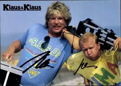 Ak Sänger Klaus und Klaus, Portrait, Autogramme