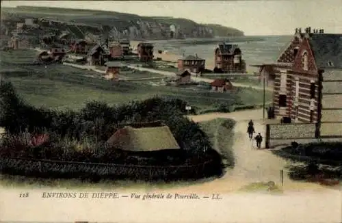 Ak Pourville Seine Maritime, Gesamtansicht