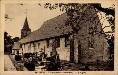 Ak Quiberville Seine-Maritime, Kirche