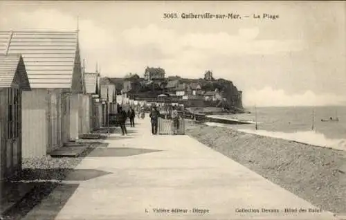 Ak Quiberville Seine-Maritime, Plage
