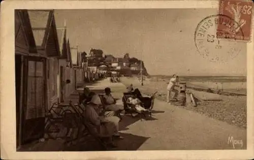 Ak Quiberville Seine-Maritime, Les Cabines