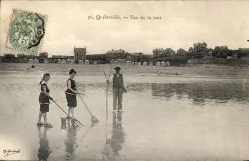 Ak Quiberville Seine-Maritime, Vue de la mer