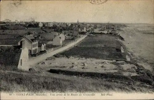 Ak Saint Pair sur Mer Manche, Vue prise de la Route de Gronville