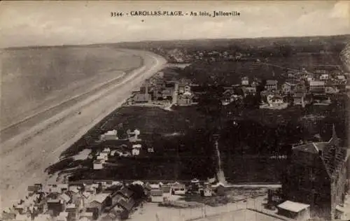 Ak Carolles Plage Jullouville Manche, Au loin Jullonville, Panorama