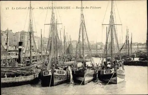 Ak Blankenberghe Blankenberge Westflandern, Hafenansicht, Segelschiffe, Wasser, historische Ar...