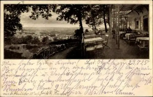 Ak Bad Nauheim in Hessen, Garten-Terrasse, Blick auf Bad Nauheim