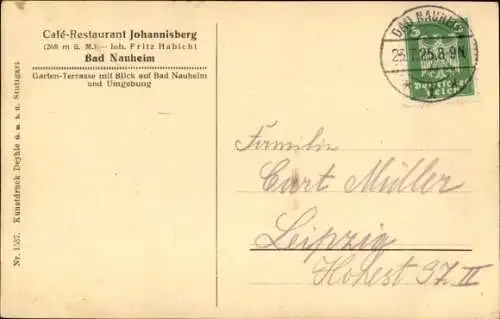 Ak Bad Nauheim in Hessen, Garten-Terrasse, Blick auf Bad Nauheim