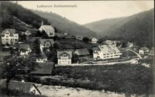 Ak Schönmünzach im Murgtal Baiersbronn im Schwarzwald, Luftkurort  landschaftliche Ansicht, alte 