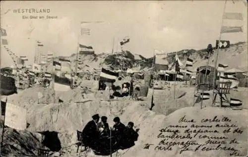 Ak Westerland auf Sylt, Skat am Strand
