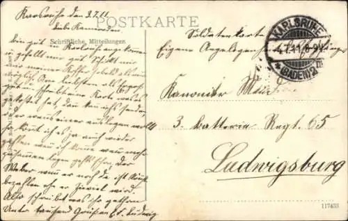 Ak Karlsruhe in Baden, Technische Hochschule, Gebäude, Soldaten, 