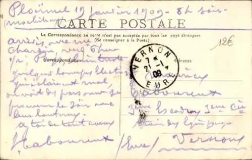 Ak Ploermel Morbihan, Straße Rue du Val, Häuser, Menschen,  , Stempel