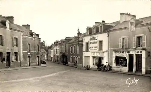 Ak Locminé Morbihan, Hotel, Restaurant, Boulangerie, Straßenszene, Gaby