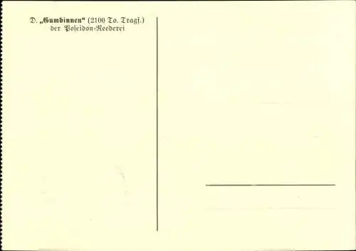 Ak Dampfer Gumbinnen, Poseidon-Reederei