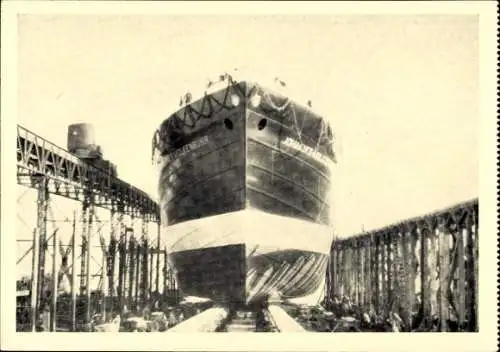 Ak Schnellfrachtschiff Johannes Moltenbuhr, Stapellauf am 14. Januar 1936
