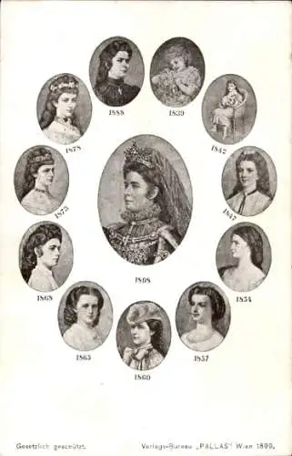 Ak Kaiserin Elisabeth von Österreich-Ungarn, Sisi, Porträts