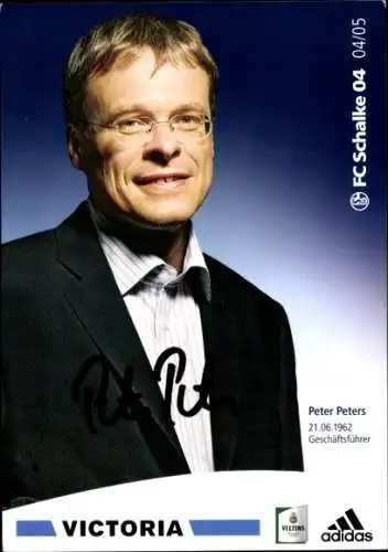 Autogrammkarte Geschäftsführer FC Schalke 04 Peter Peters, Autogramm
