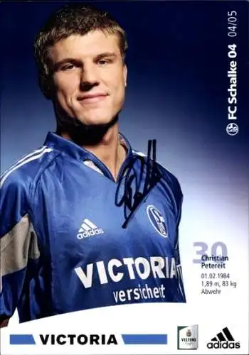 Autogrammkarte Fußballer Christian Petereit, FC Schalke 04, Autogramm