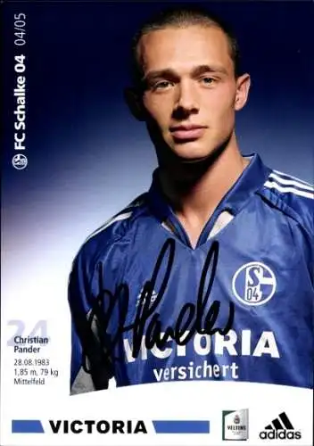 Autogrammkarte Fußballer Christian Pander, FC Schalke 04, Autogramm