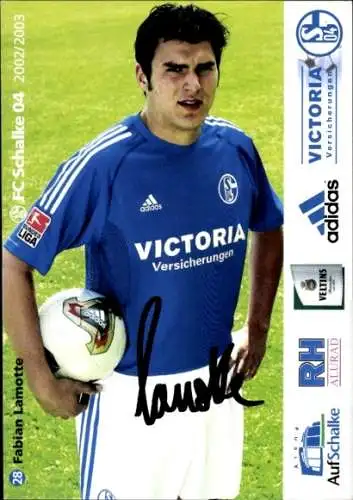 Autogrammkarte Fußballer Fabian Lamotte, FC Schalke 04, Autogramm