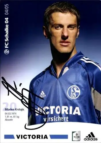Autogrammkarte Fußballer Mladen Krstajic, FC Schalke 04, Autogramm