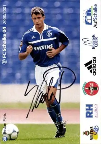 Autogrammkarte Fußballer Sladan Peric, FC Schalke 04, Autogramm