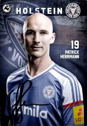 Autogrammkarte Fußballer Patrick Herrmann, Holstein Kiel, Autogramm