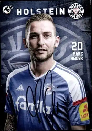 Autogrammkarte Fußballer Marc Heider, Holstein Kiel, Autogramm
