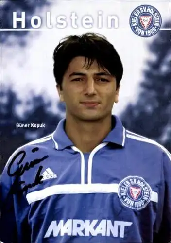 Autogrammkarte Fußballer Güner Kopuk, Holstein Kiel, Autogramm