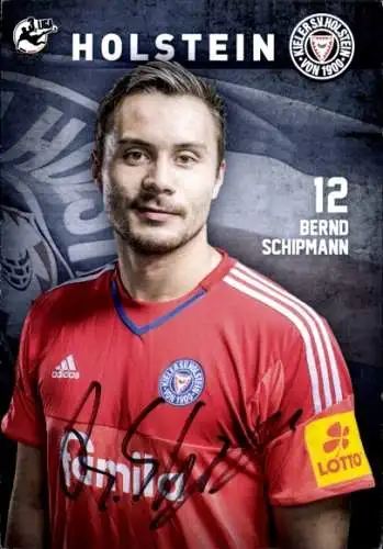 Autogrammkarte Fußballer Bernd Schipmann, Holstein Kiel, Autogramm