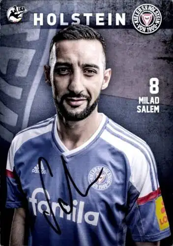 Autogrammkarte Fußballer Milad Salem, Holstein Kiel, Autogramm