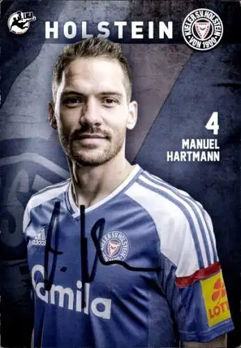 Autogrammkarte Fußballer Manuel Hartmann, Holstein Kiel, Autogramm