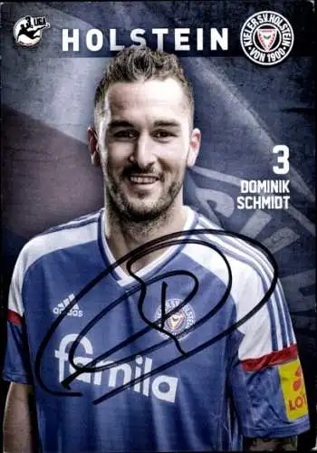 Autogrammkarte Fußballer Dominik Schmidt, Holstein Kiel, Autogramm